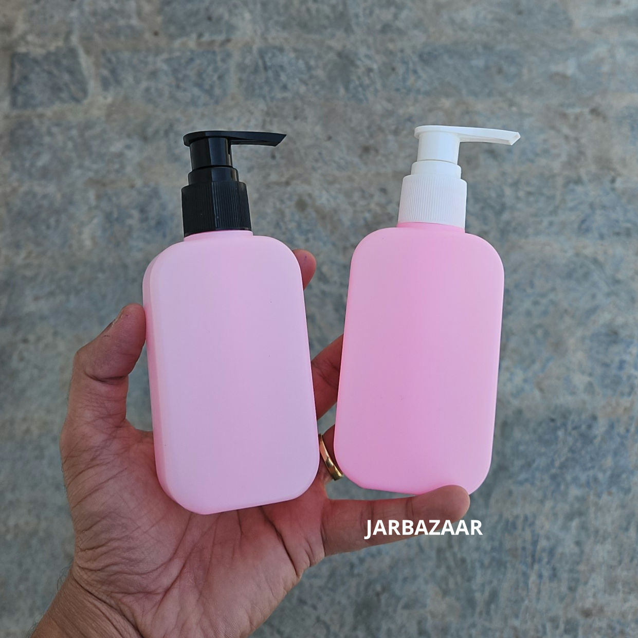 125 ML Flat Pink - HDPE BOTTLE (With Plain Dispenser Pumps)