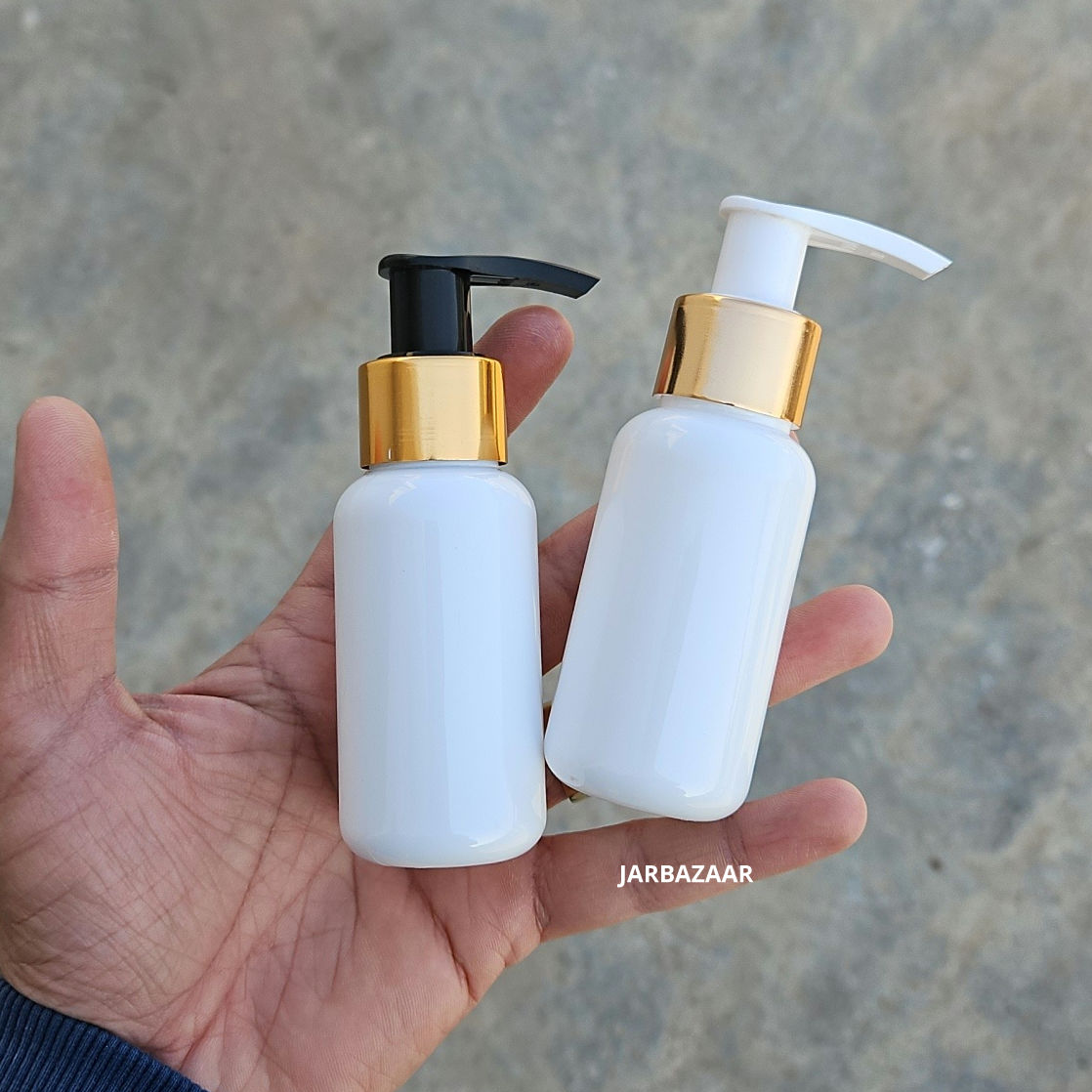 50 ML White Boston Dispenser Bottle (Golden Black/Golden White)