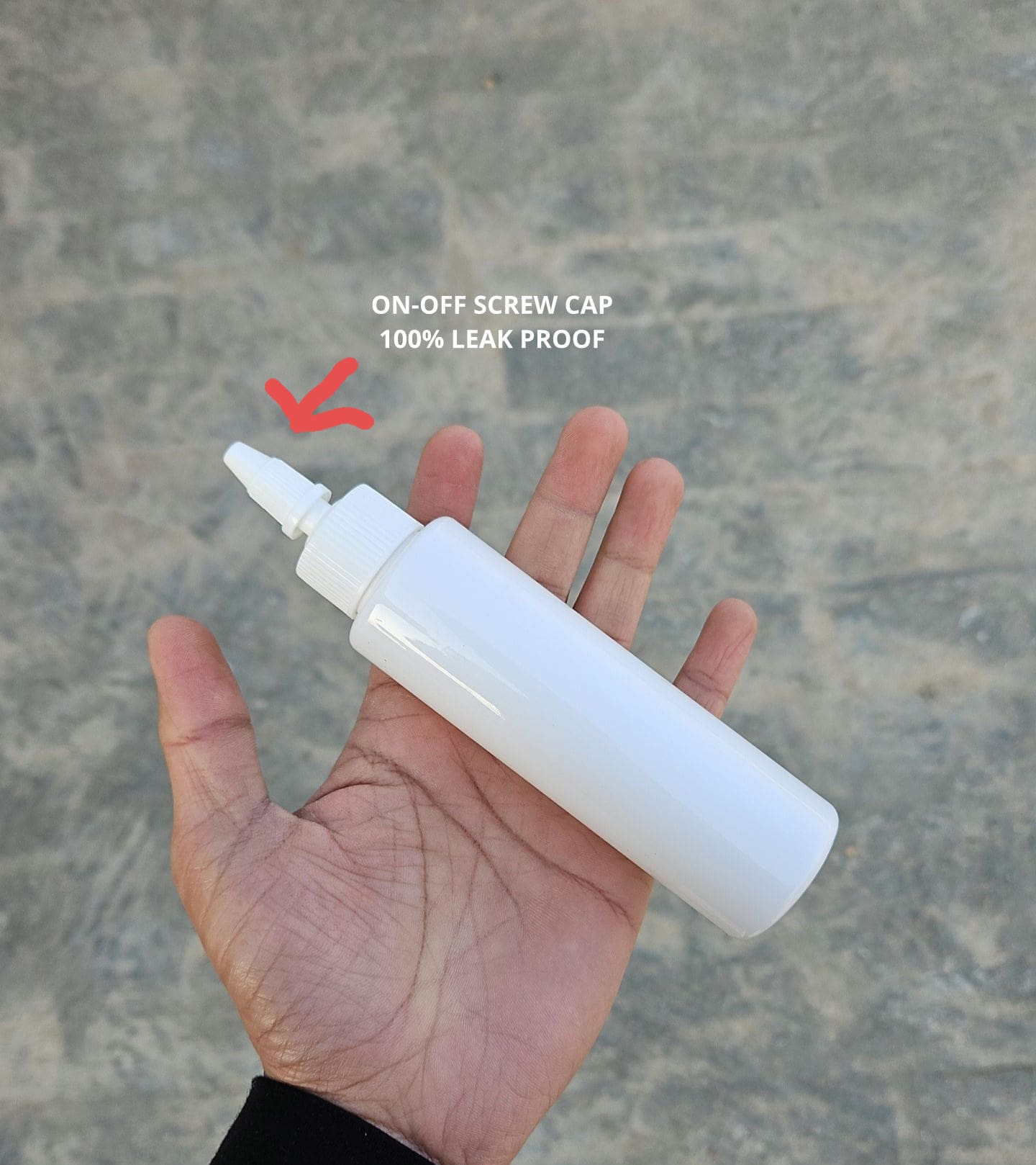 100 ML Sleek White Bottle ( With Oil Nozzel Caps )