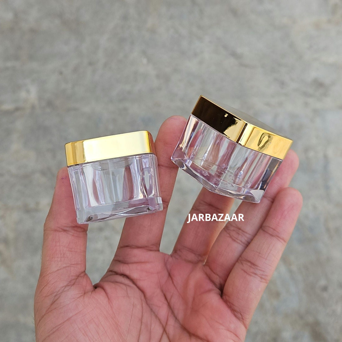 15 Gram Square Acrylic Jar (Golden Cap)