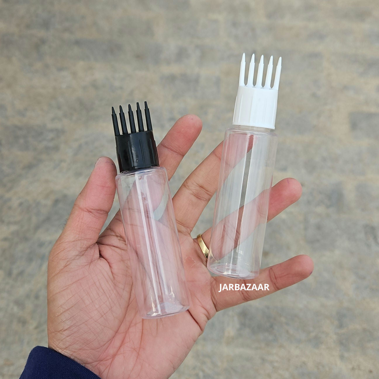 50 ML GLI Transparent Pet Bottle (With Comb Cap)
