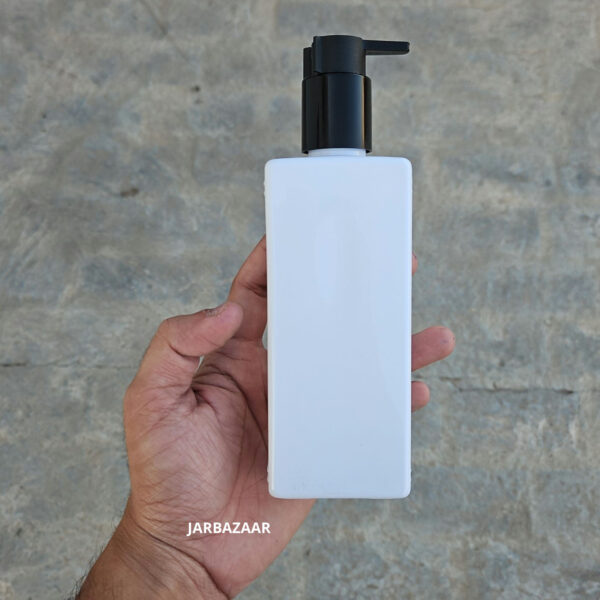 250 ML Rectangle Milky Dispenser Bottle (With Cliplock Pump)