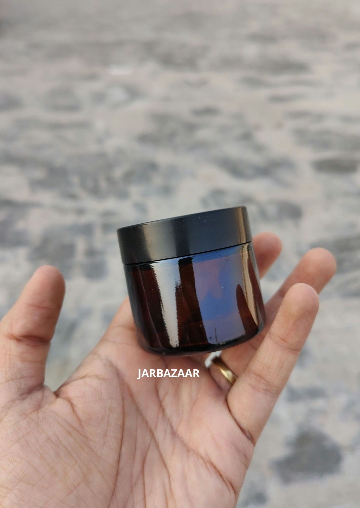 60 Gram Amber Glass Jar (Black Cap)