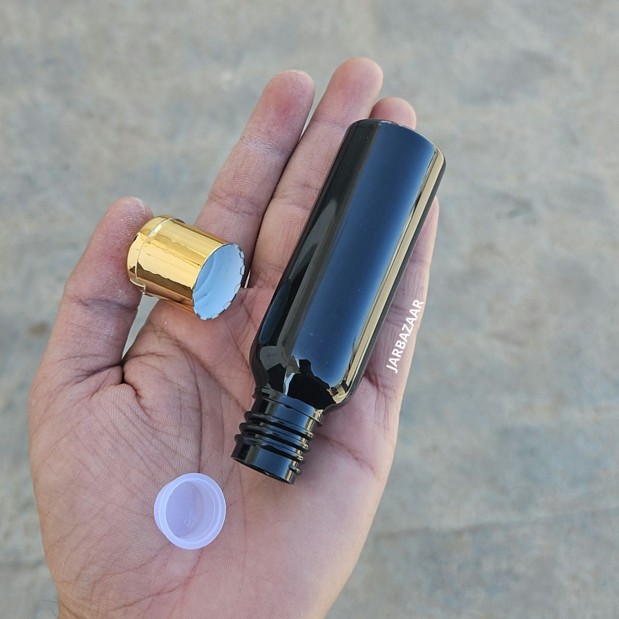 50 ML Avon Black Pet Bottle (With Golden Fliptop Caps)