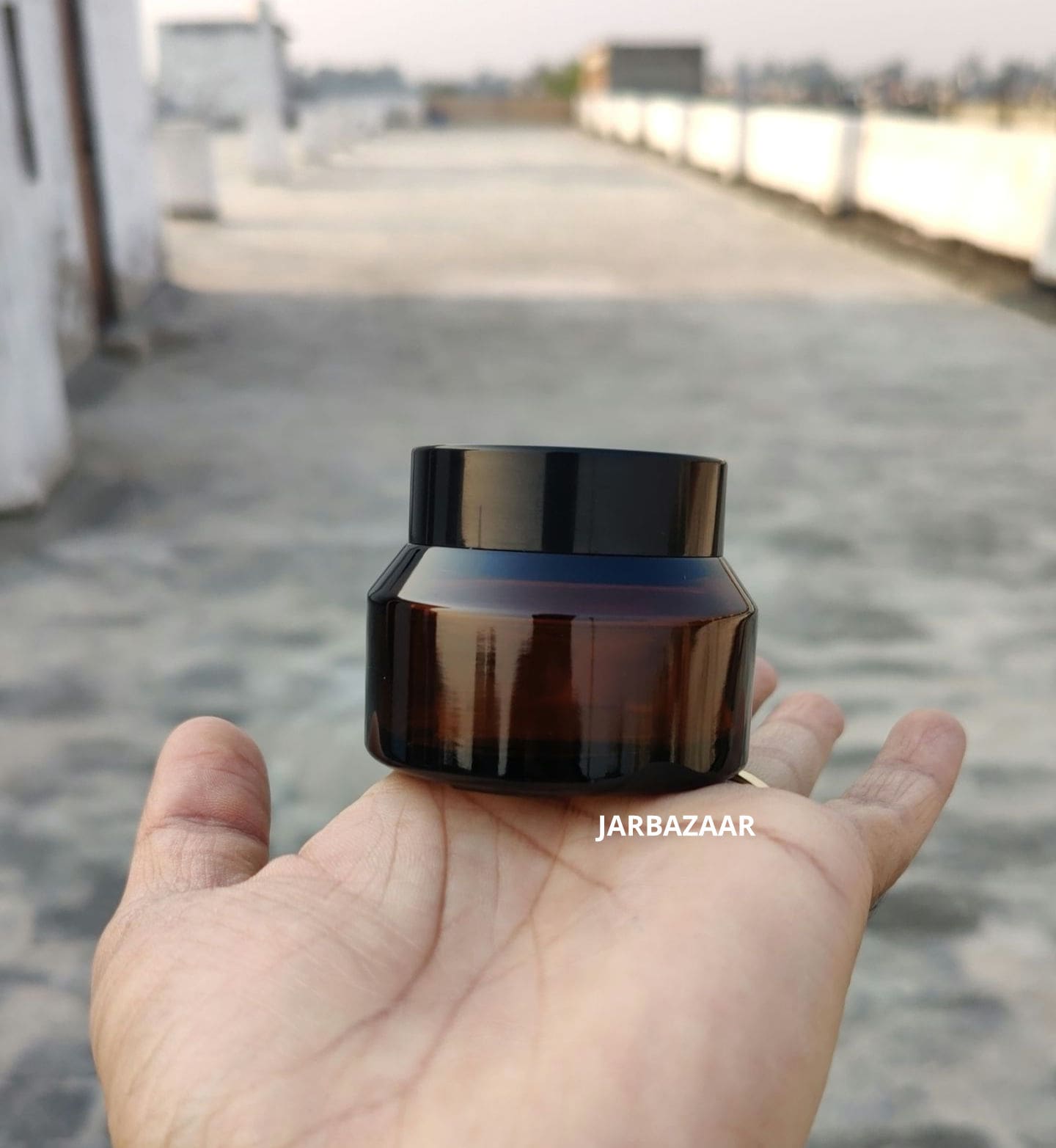 50 Gram Amber Slant Glass Jar