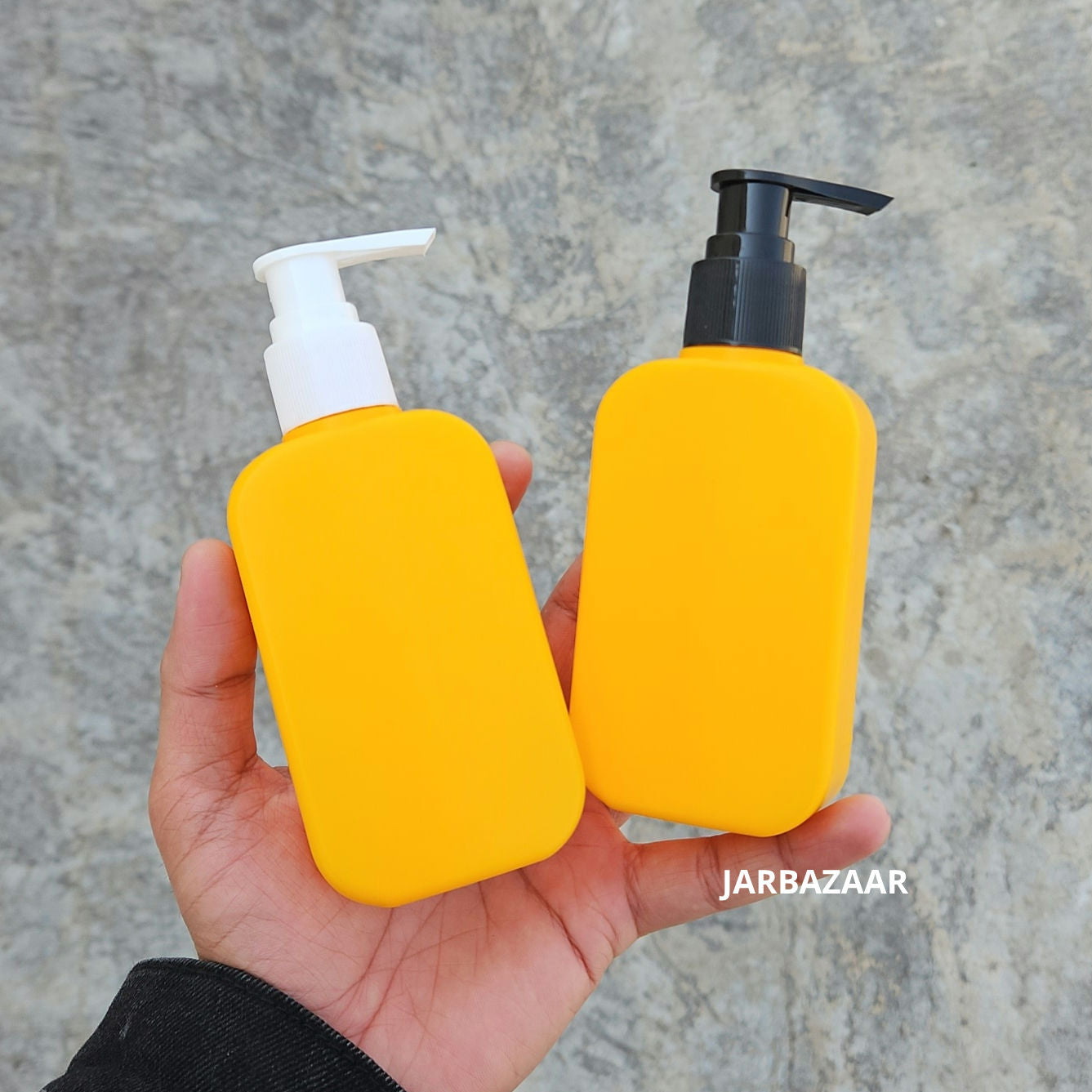 125 ML Flat Orange - HDPE BOTTLE (With Plain Dispenser Pumps)