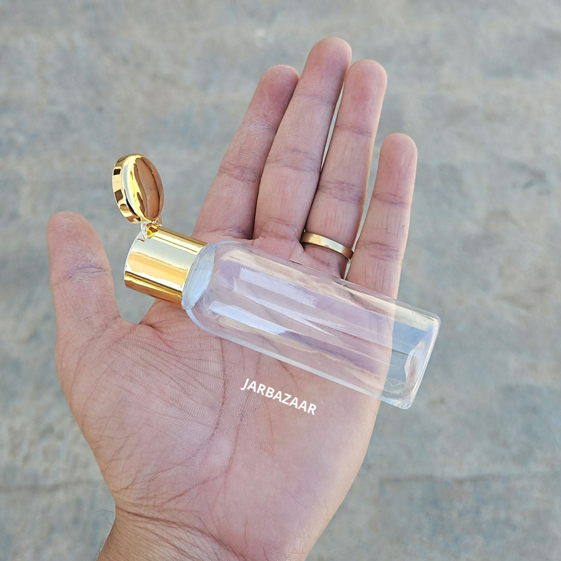 50 ML Avon Transparent Pet Bottle (With Golden Fliptop Caps)