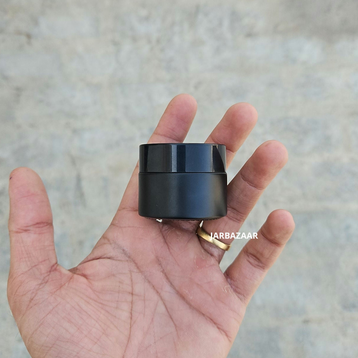 15 Gram Matte Black Glass Jar