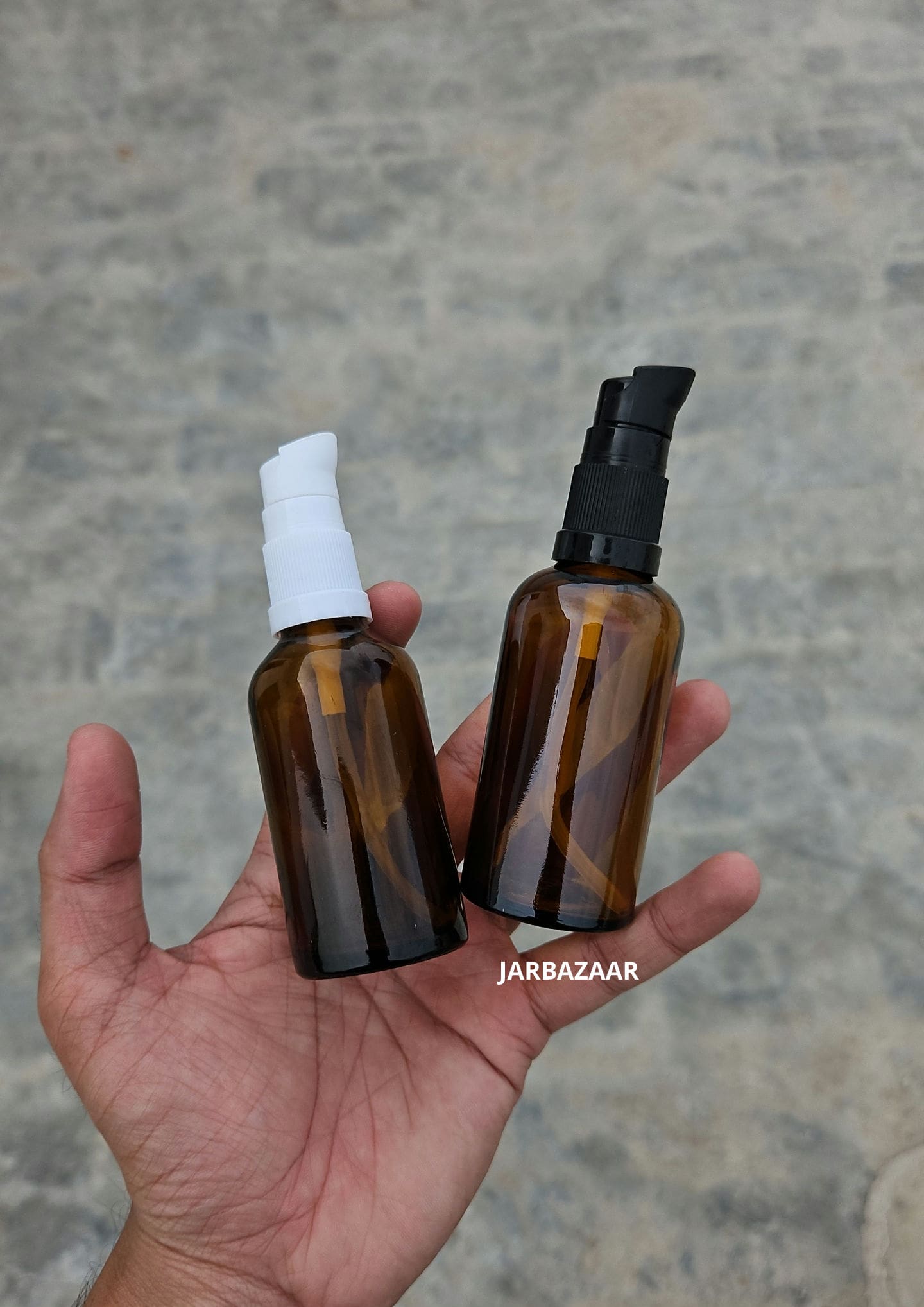 50 ML Amber Glass Bottle With Serum Pump (Type 2)