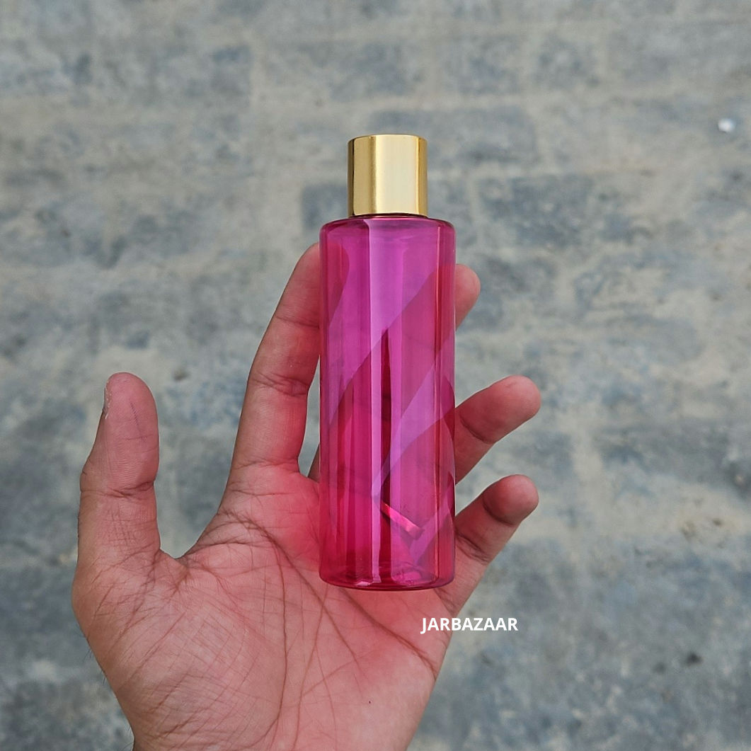 100 ML Gli Pink Oil Bottle (With Golden Cap)