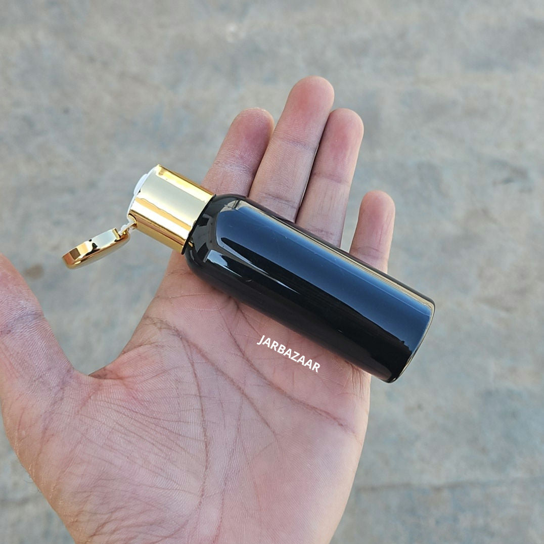 50 ML Avon Black Pet Bottle (With Golden Fliptop Caps)
