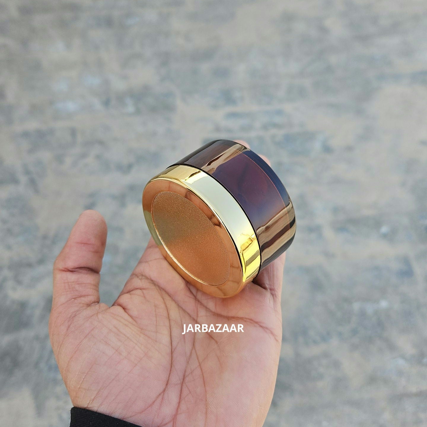 50 Gram Amber Acrylic Sanjar (Golden Cap)