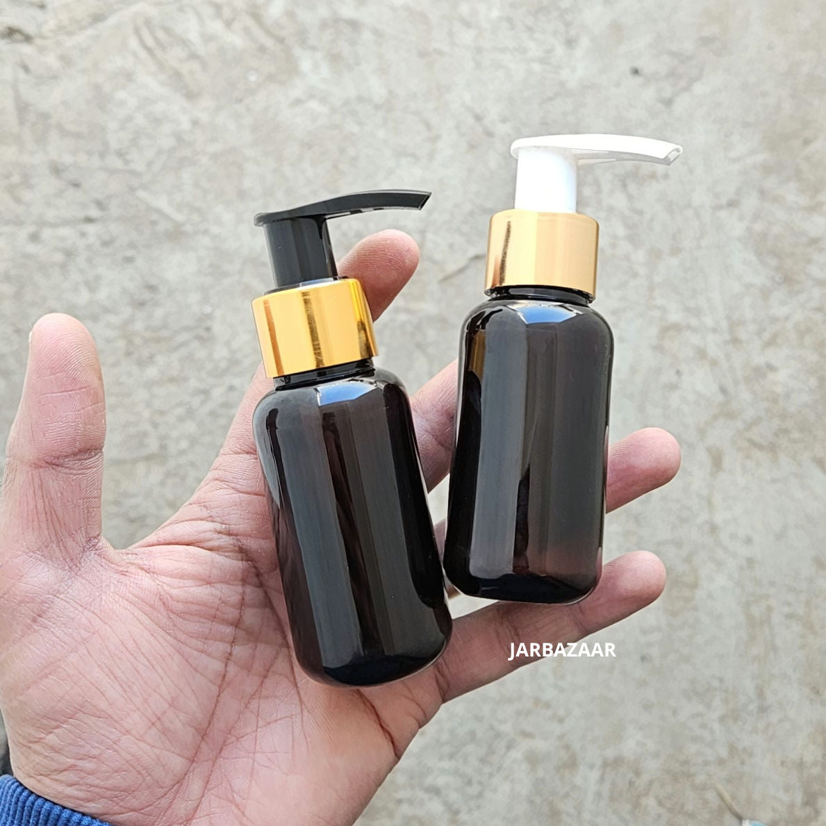 50 ML Amber Boston Dispenser Bottle (Golden Black/Golden White)