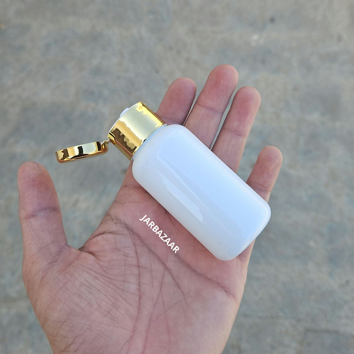 50 ML Boston White Pet Bottle (With Golden Fliptop Caps)