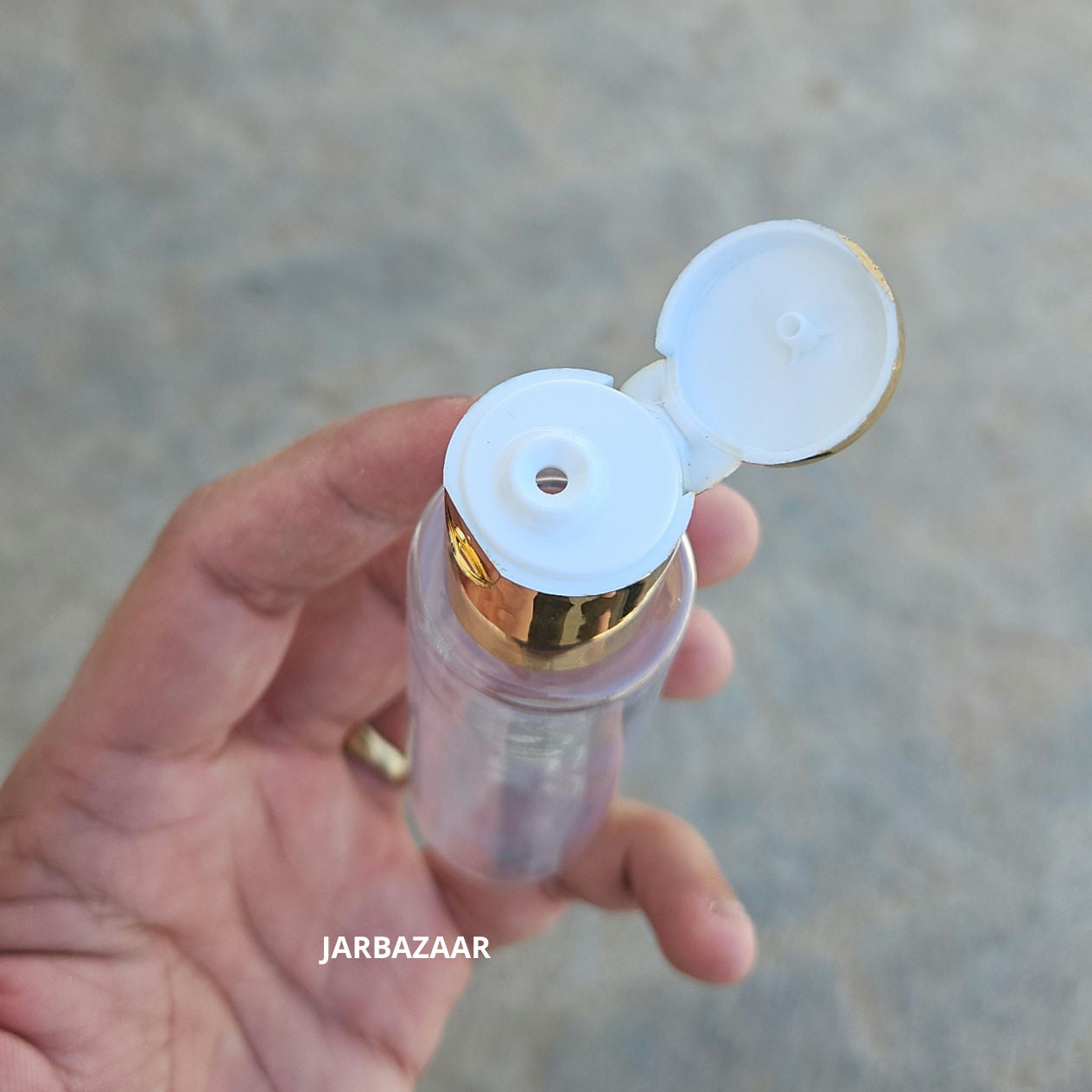 50 ML GLI Transparent Pet Bottle (With Golden Fliptop Caps)
