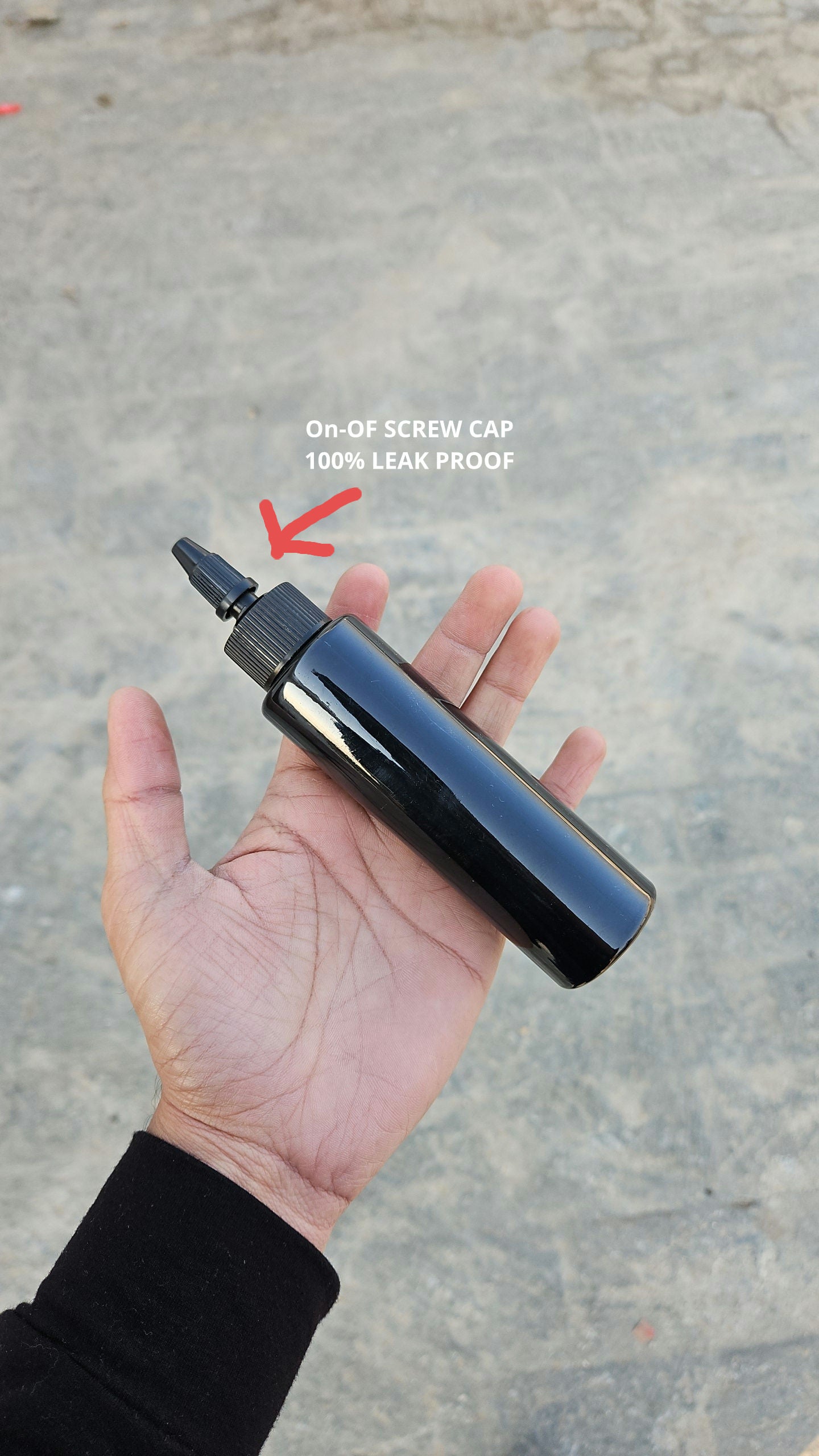 100 ML Sleek Black Bottle ( With Oil Nozzle Caps )