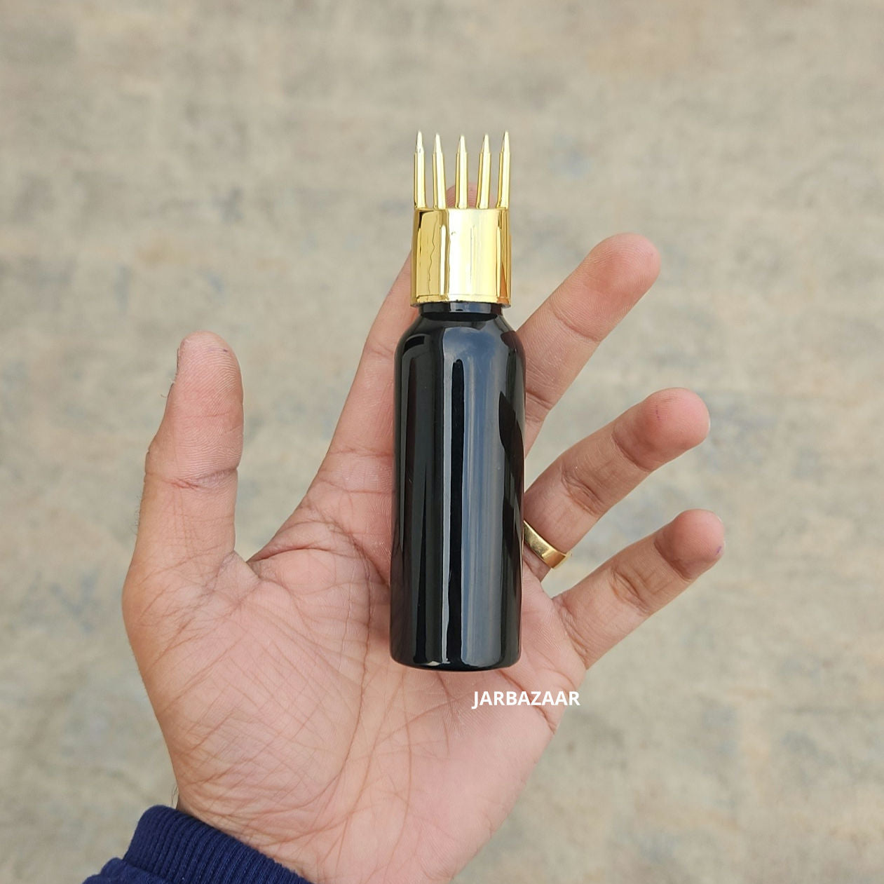 50 ML Avon Black Pet Bottle (With Golden Comb Cap)