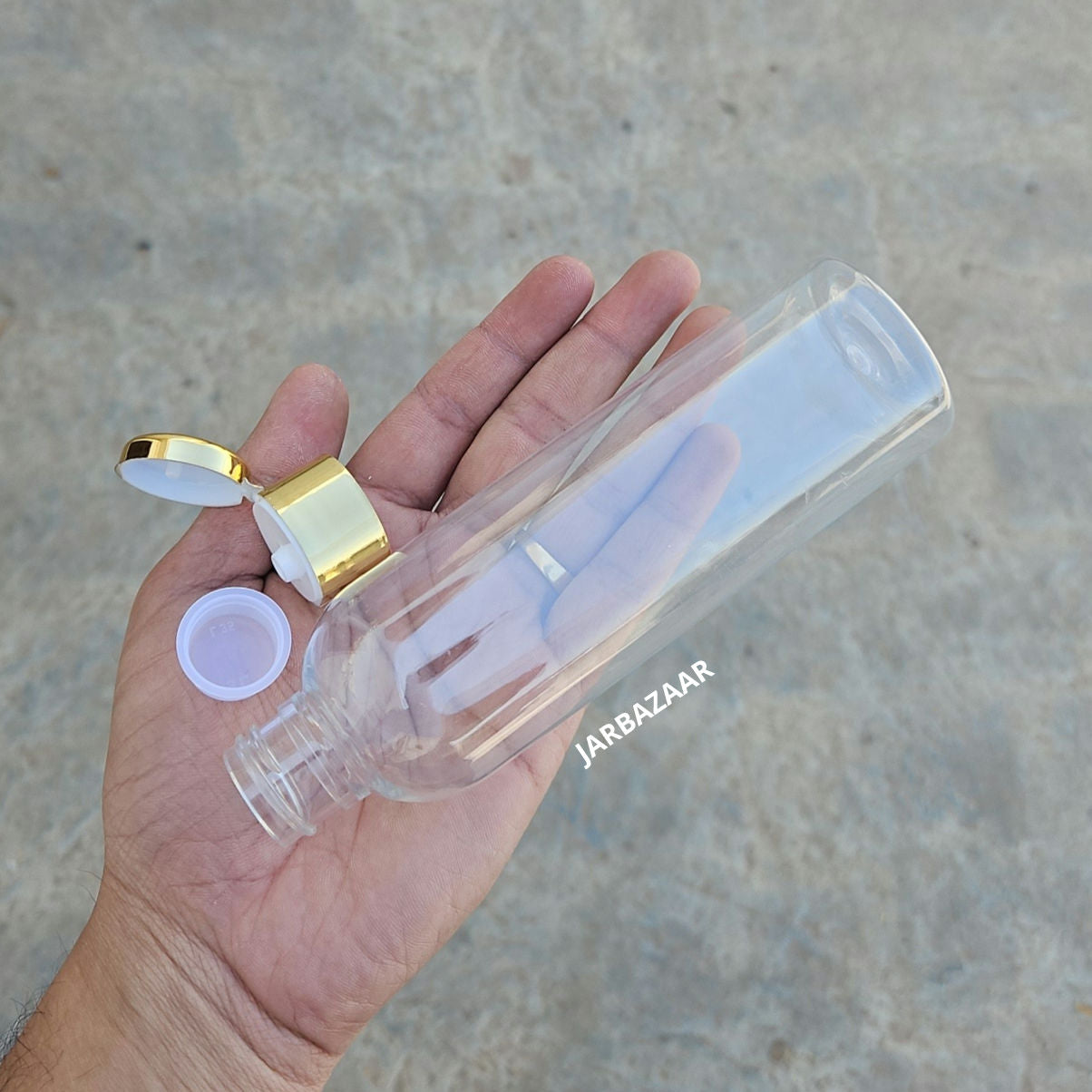 200 ML Avon Transparent Pet Bottle (With Golden Fliptop Caps)
