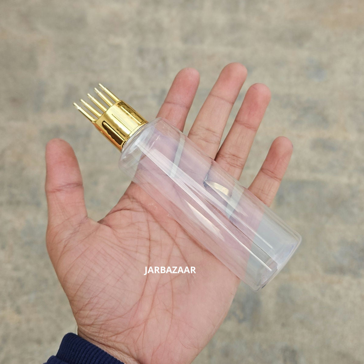 100 ML GLI Transparent Pet Bottle (With Golden Comb Cap)