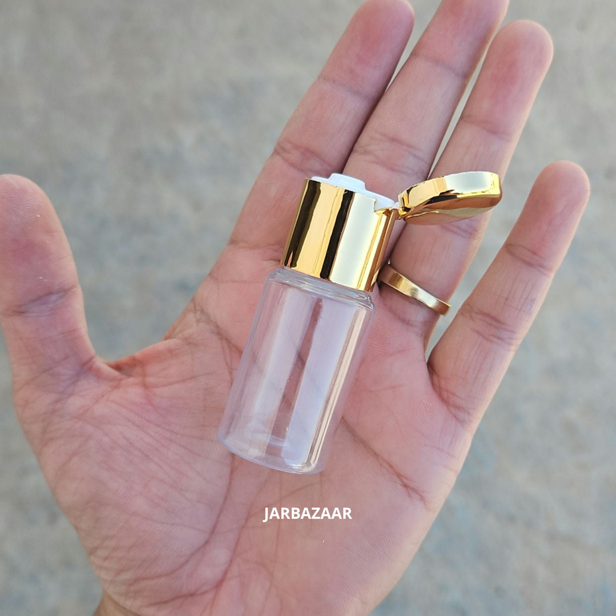20 ML Transparent Pet Bottle (With Golden Fliptop Caps)