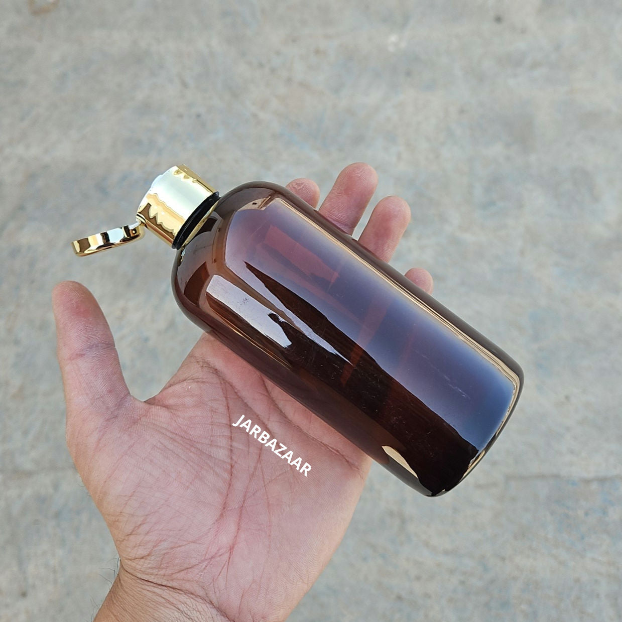 300 ML Amber Boston Pet Bottle (With Golden Fliptop Caps)