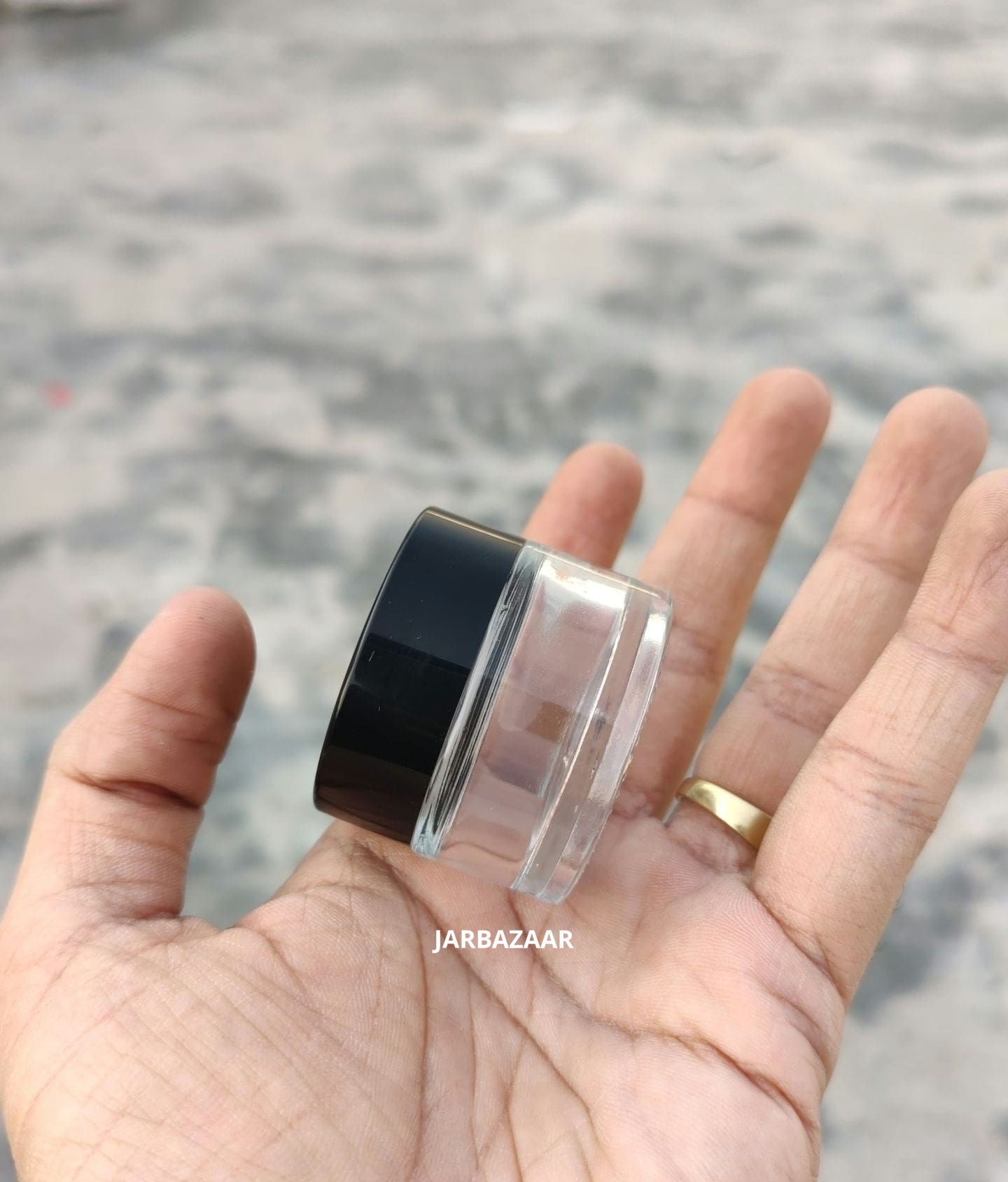 15 Gram Clear Glass Jar (Black Cap)