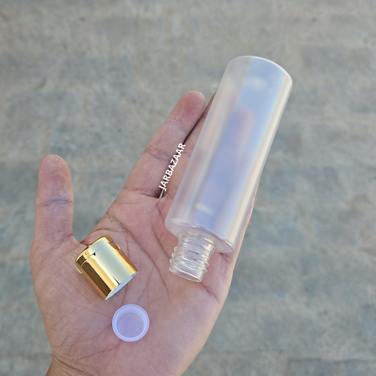 100 ML GLI Frosted Pet Bottle (With Golden Fliptop Caps)