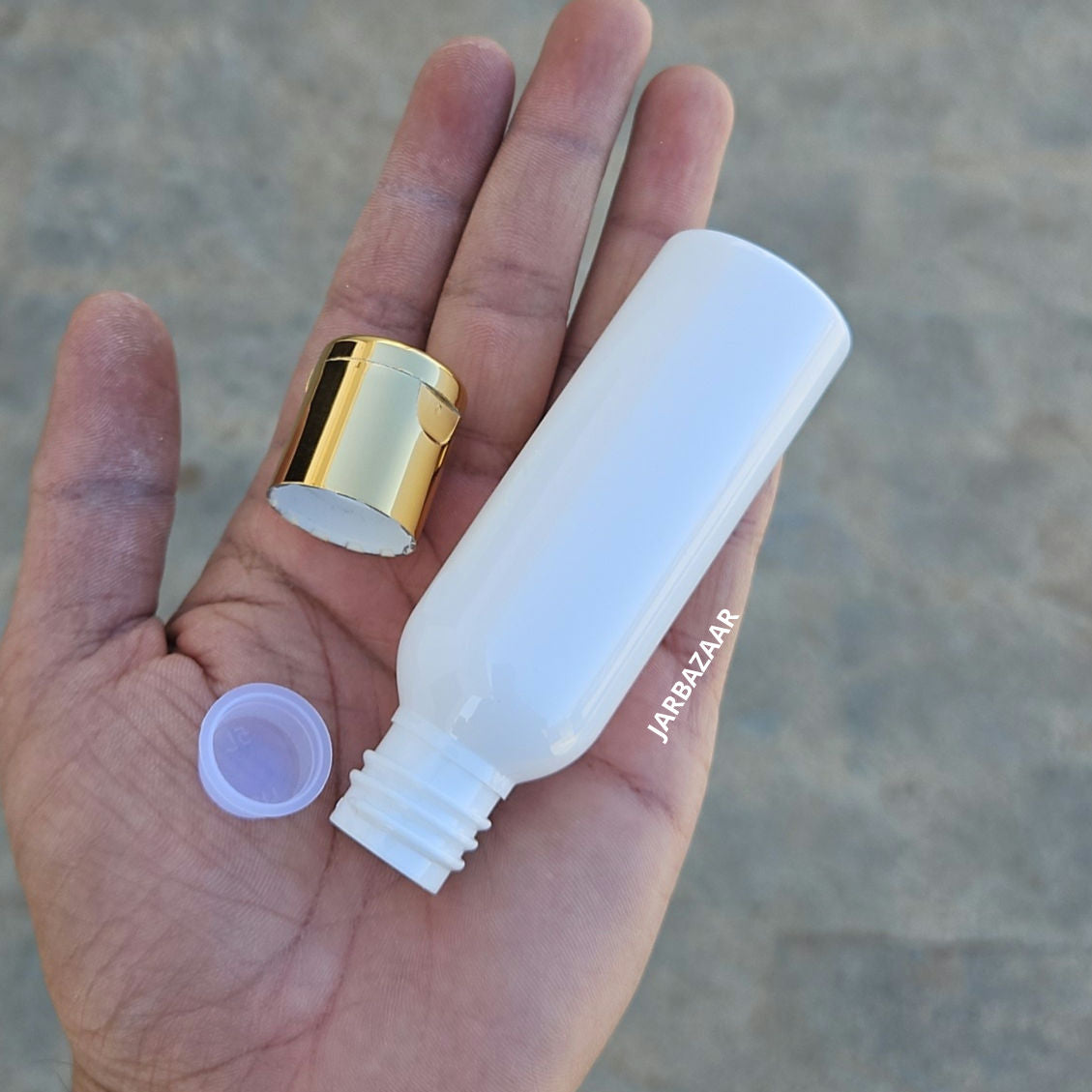 50 ML Avon White Pet Bottle (With Golden Fliptop Caps)