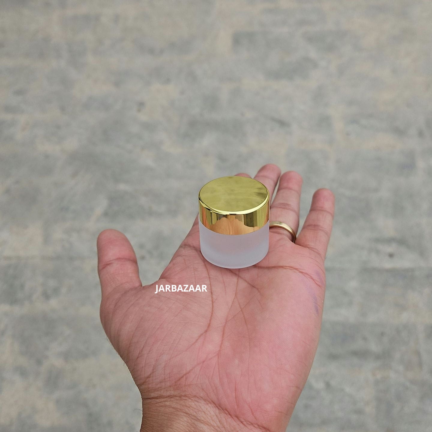 10 Gram Frosted Glass Jar (Golden Cap)