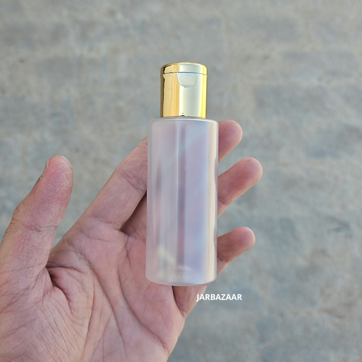 50 ML GLI Frosted Pet Bottle (With Golden Fliptop Caps)