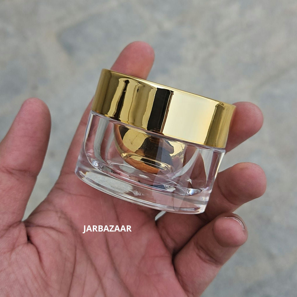 15 Gram Premium Double- Walled Golden Acrylic Cosmetic Jar