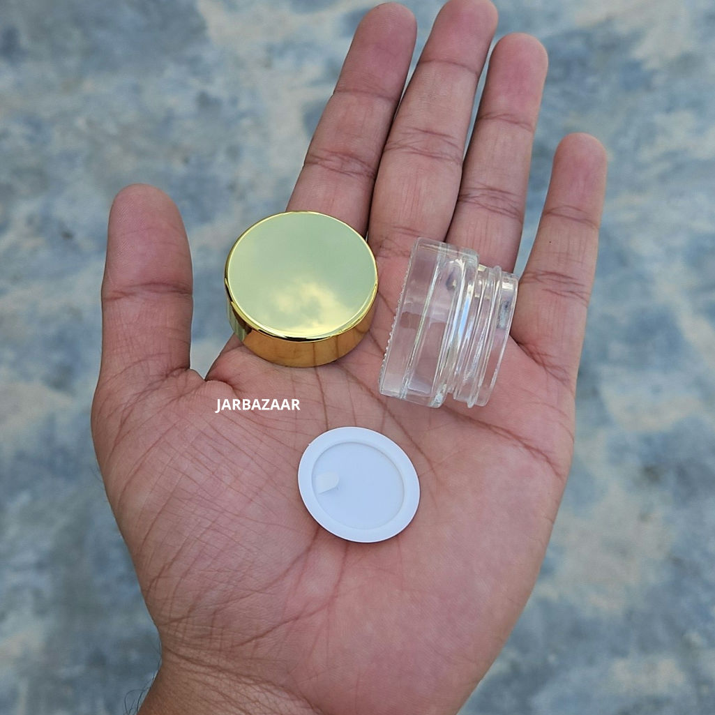 5 Gram Clear Glass Jar (Golden Cap)