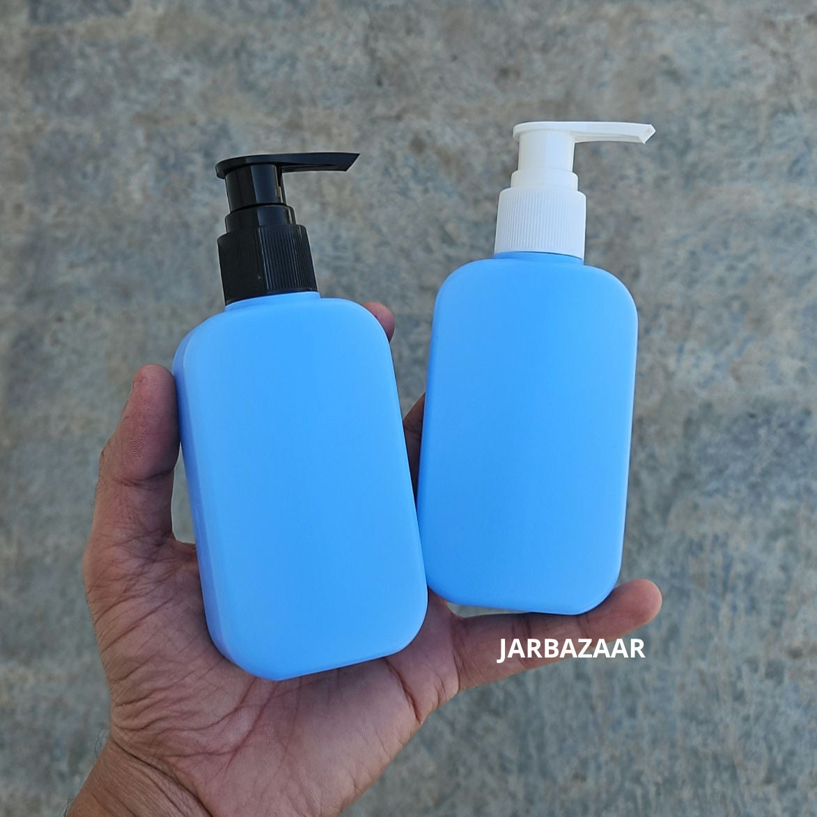 125 ML Flat Sky Blue - HDPE BOTTLE (With Plain Dispenser Pumps)