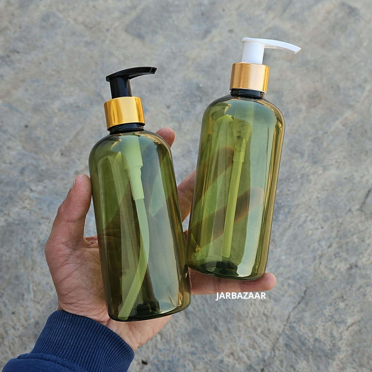 300 ML Olive Green Boston Dispenser Bottle (Golden Black/Golden White)