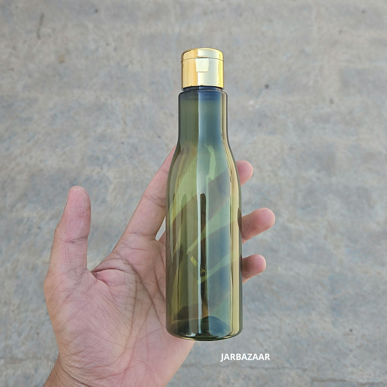 200 ML Asta Olive Green Pet Bottle (With Golden Fliptop Caps)