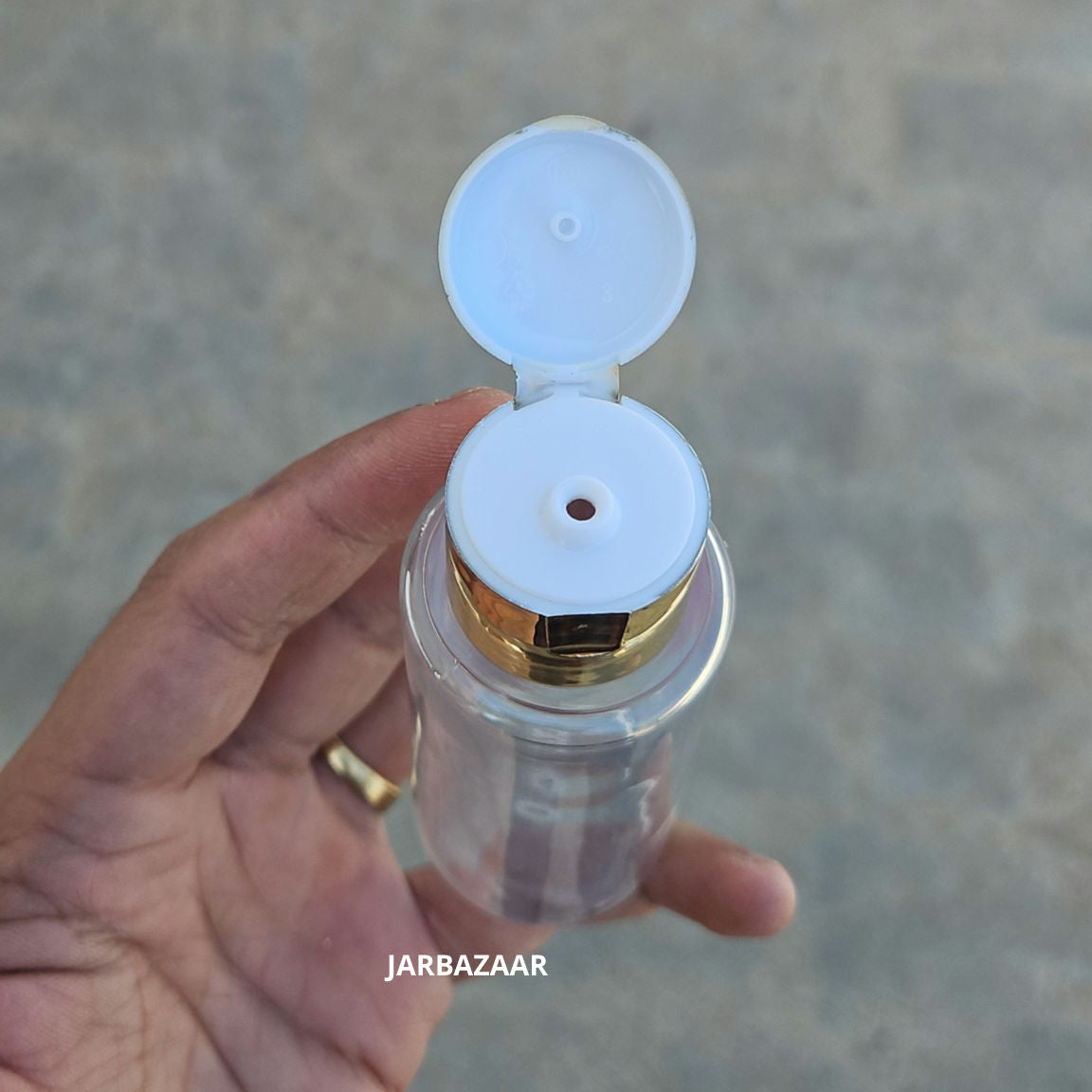 60 ML Transparent Pet Bottle (With Golden Fliptop Caps)