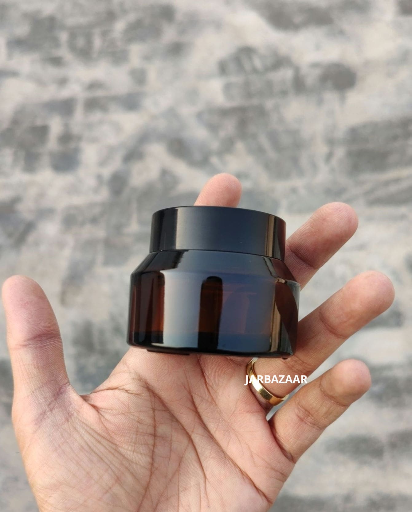 50 Gram Amber Slant Glass Jar