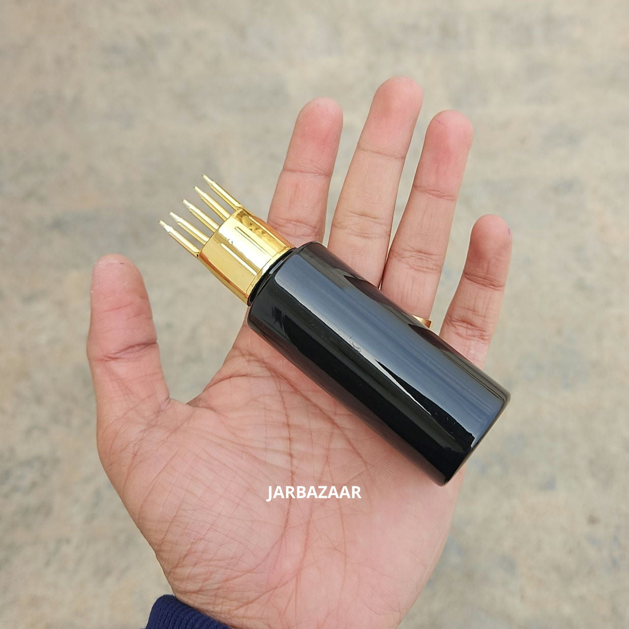 50 ML GLI Black Pet Bottle (With Golden Comb Cap)