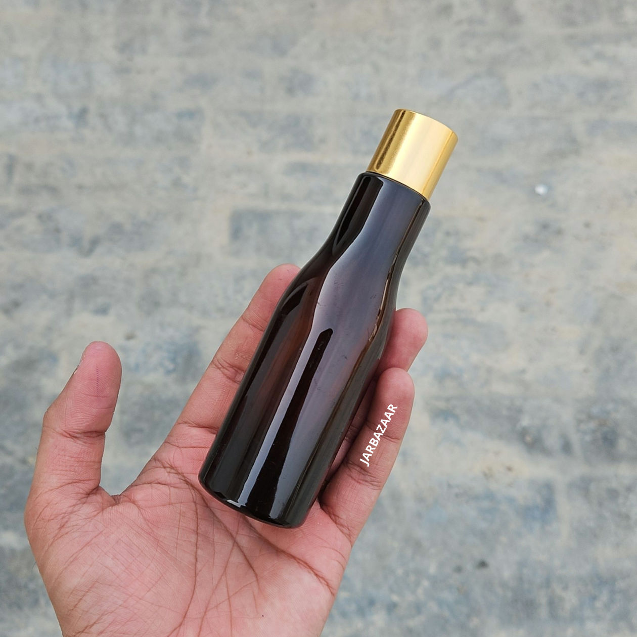 100 ml Asta Amber Pet Bottle (Golden Cap)