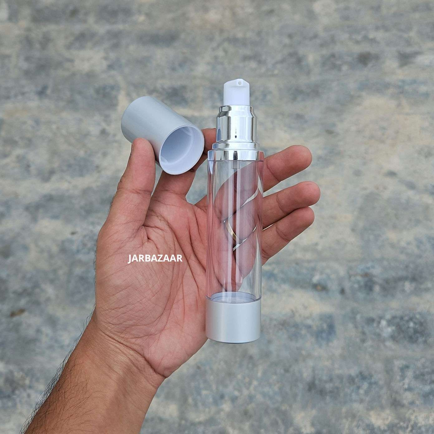 50 ML Silver Airless Bottle