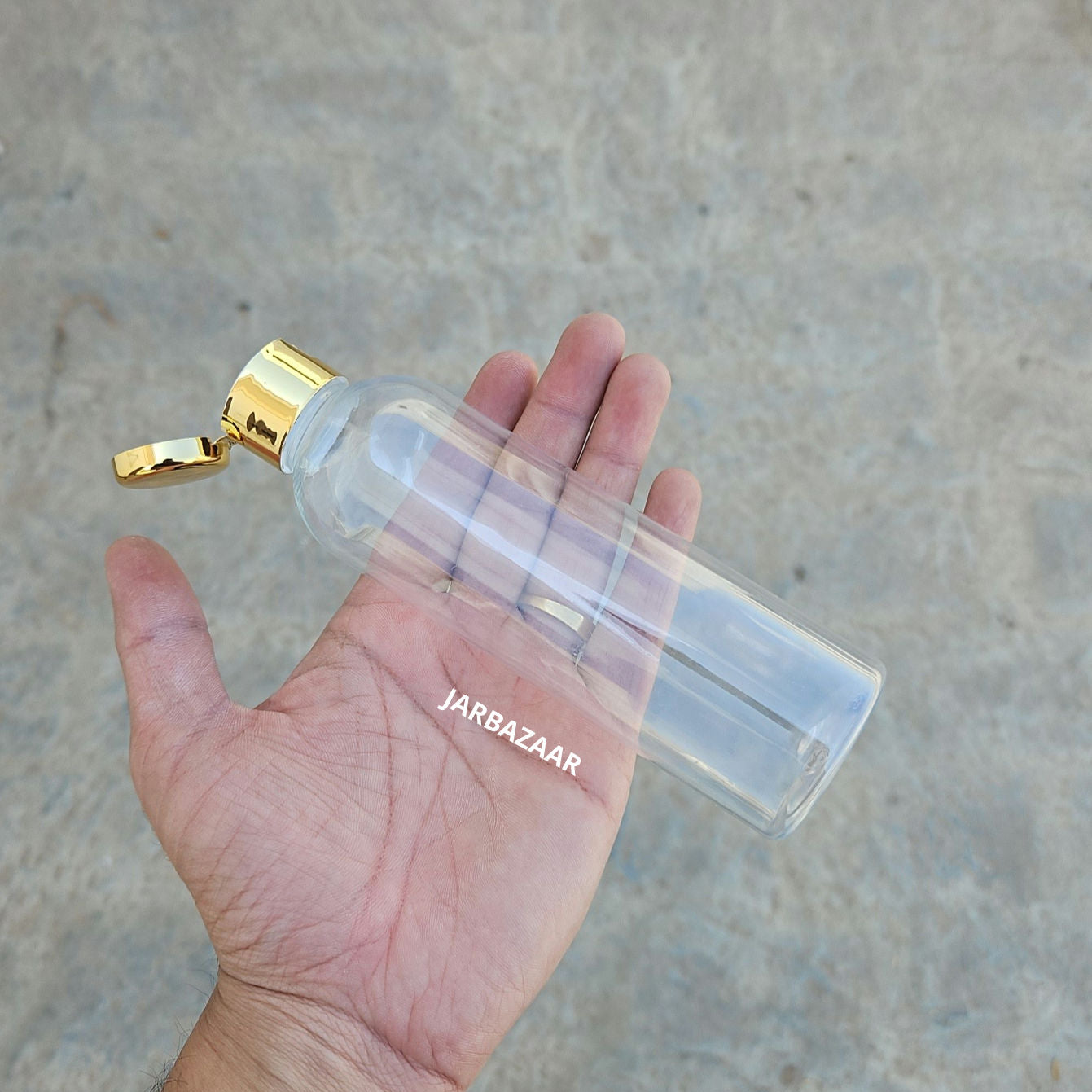 200 ML Avon Transparent Pet Bottle (With Golden Fliptop Caps)