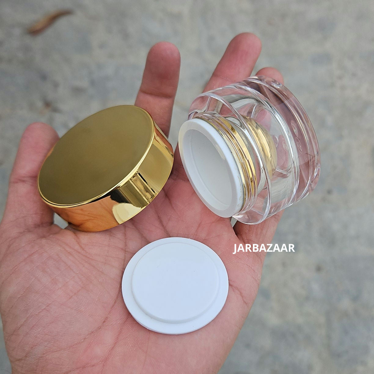 15 Gram Premium Double- Walled Golden Acrylic Cosmetic Jar