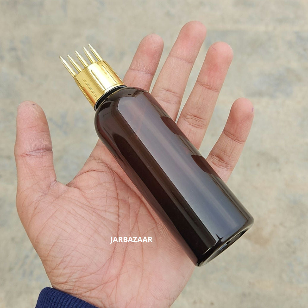 100 ML Avon Amber Pet Bottle (With Golden Comb Cap)