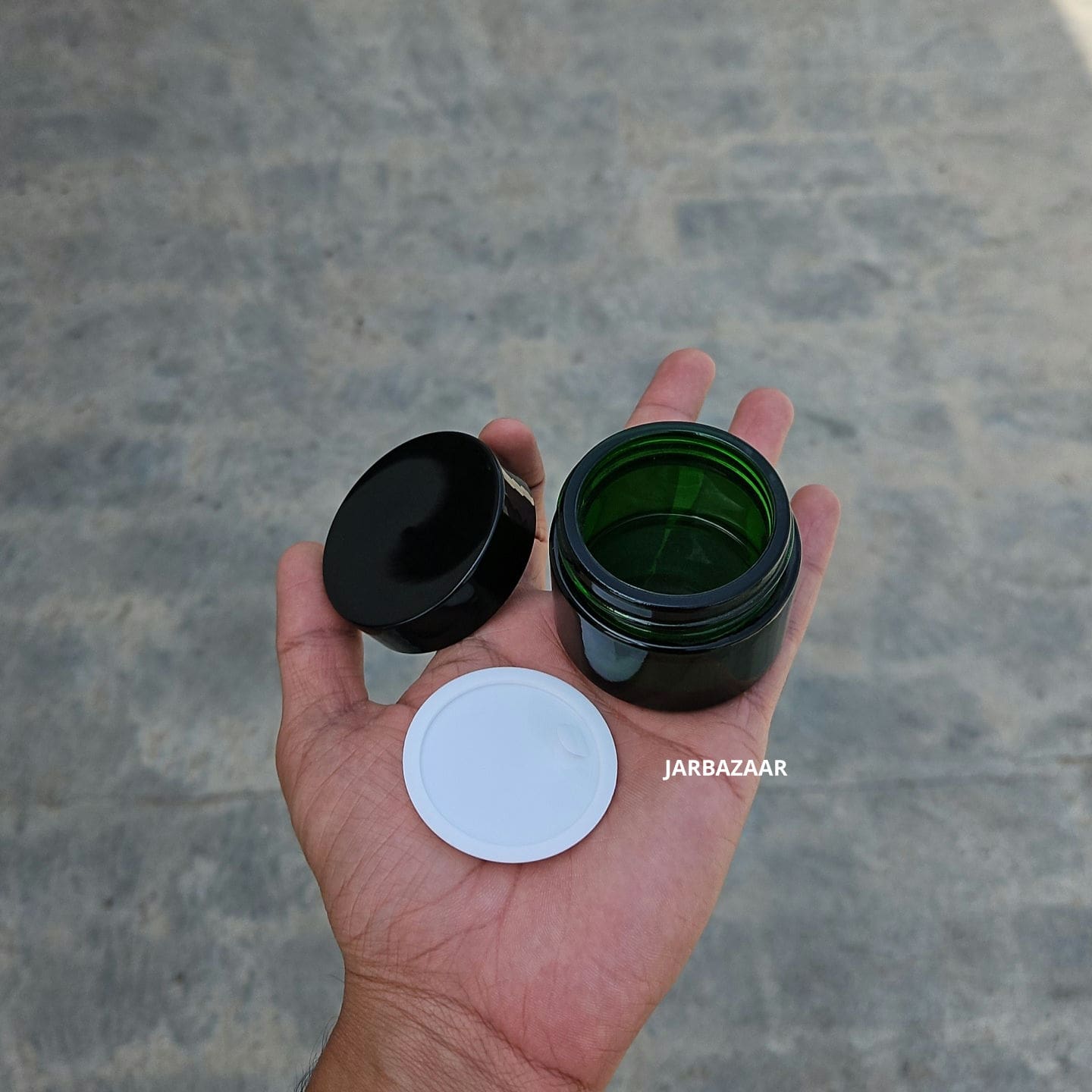 50 Gram Green Glass Jar