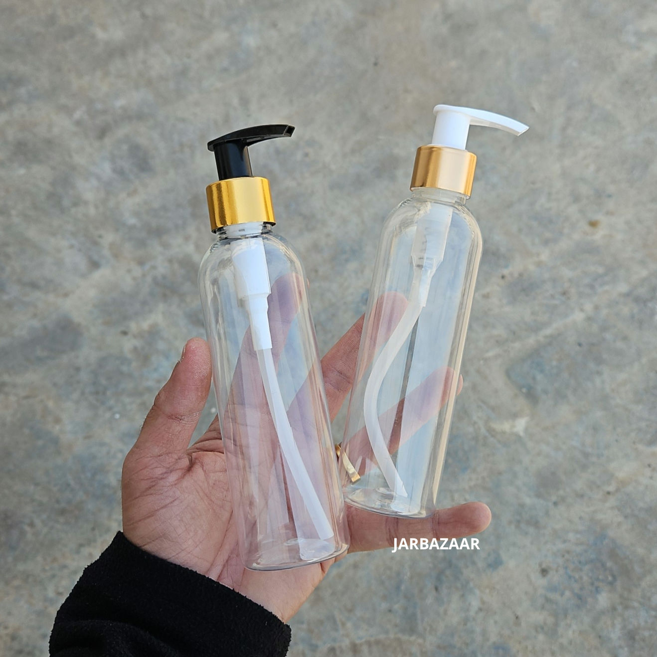 200 ML Avon Transparent Dispenser Bottle (Golden Black/Golden White)