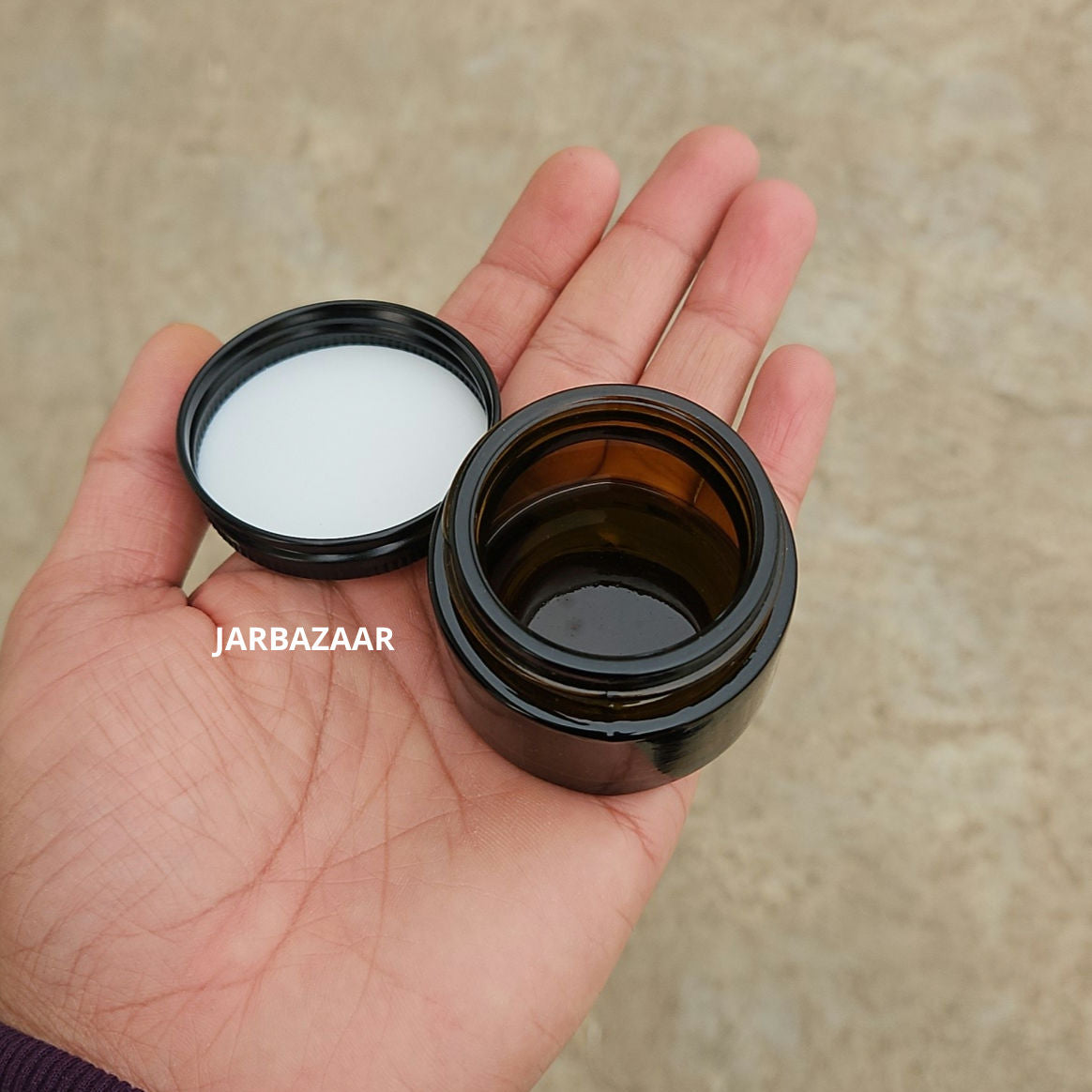 30 Gram Amber Glass Jar (Black Screw Cap)