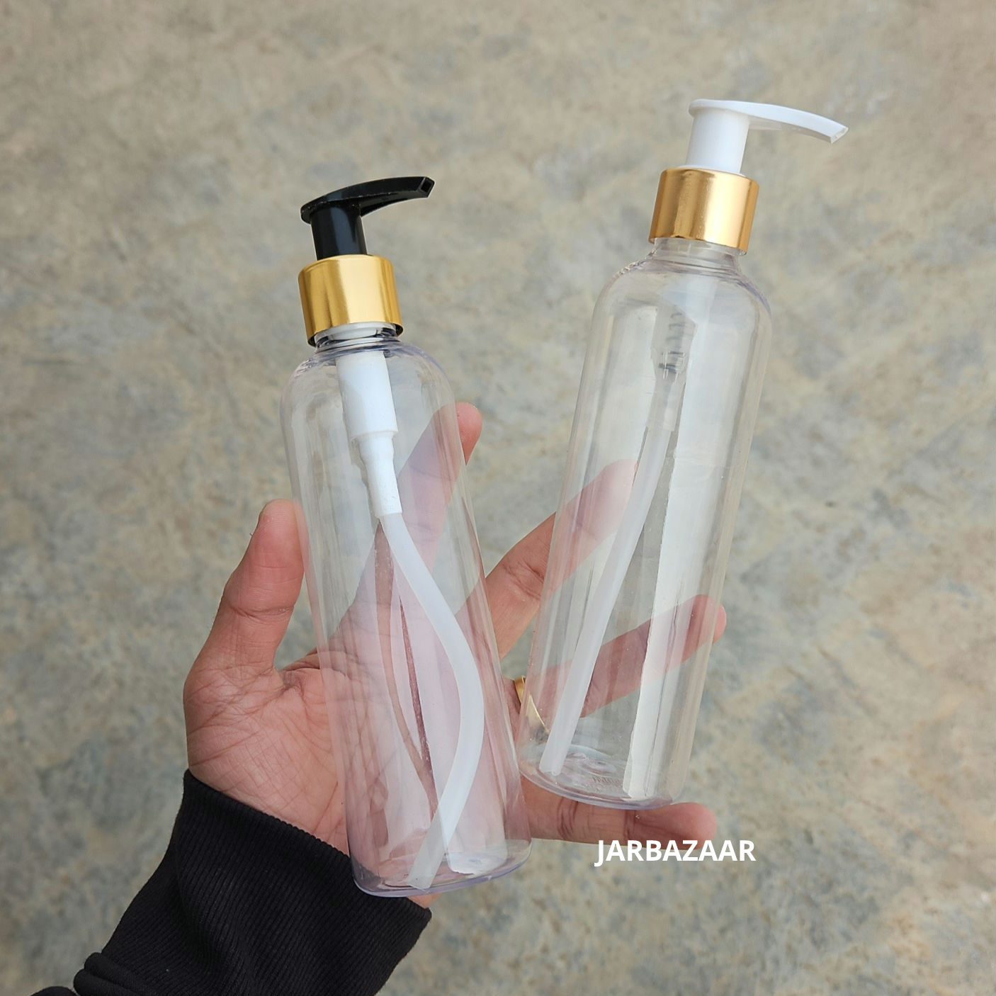 250 ML Avon Transparent Dispenser Bottle (Golden Black/Golden White)