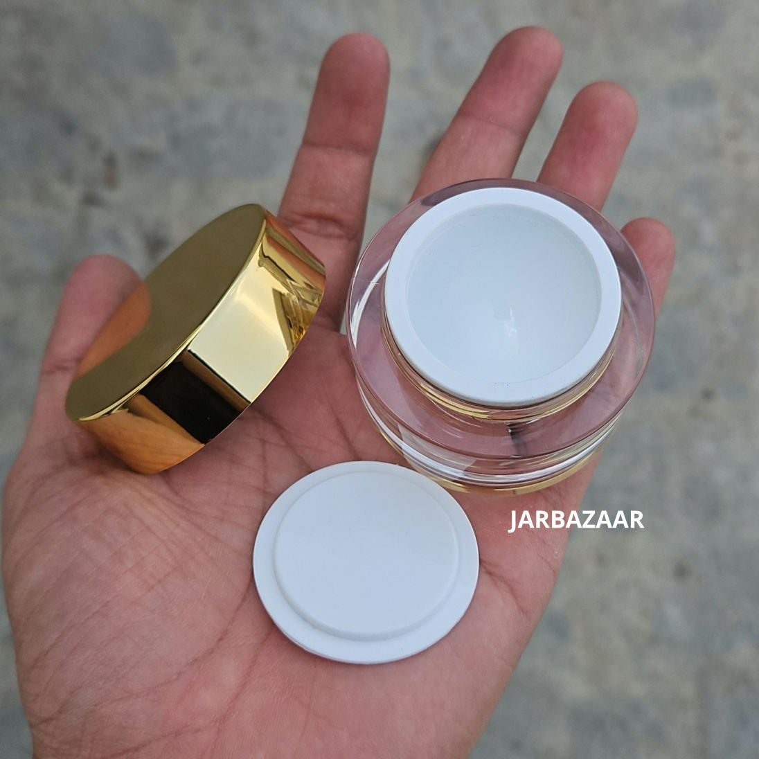 15 Gram Premium Double- Walled Golden Acrylic Cosmetic Jar