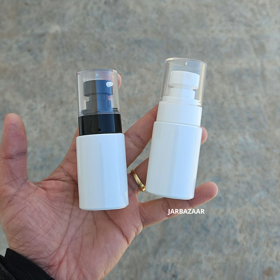 30 ML White Flat Shoulder Glass Bottle (NHR SERUM PUMP)