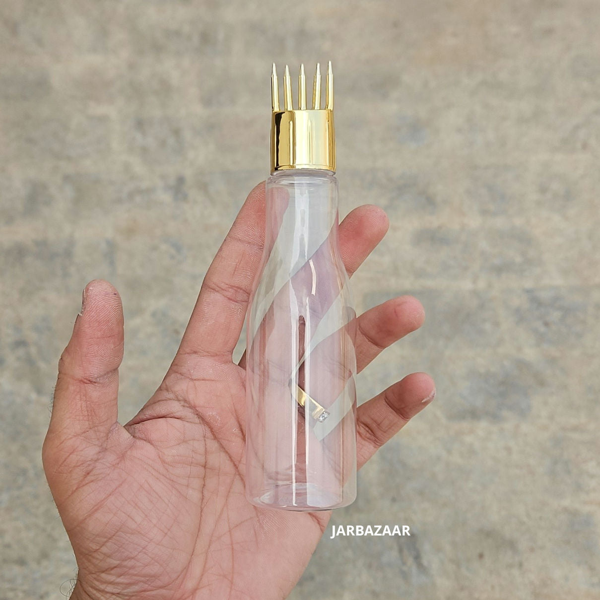 100 ML Asta Transparent Pet Bottle (With Golden Comb Cap)